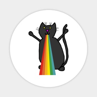 Animals with Rainbow Puke Black Cat Magnet
